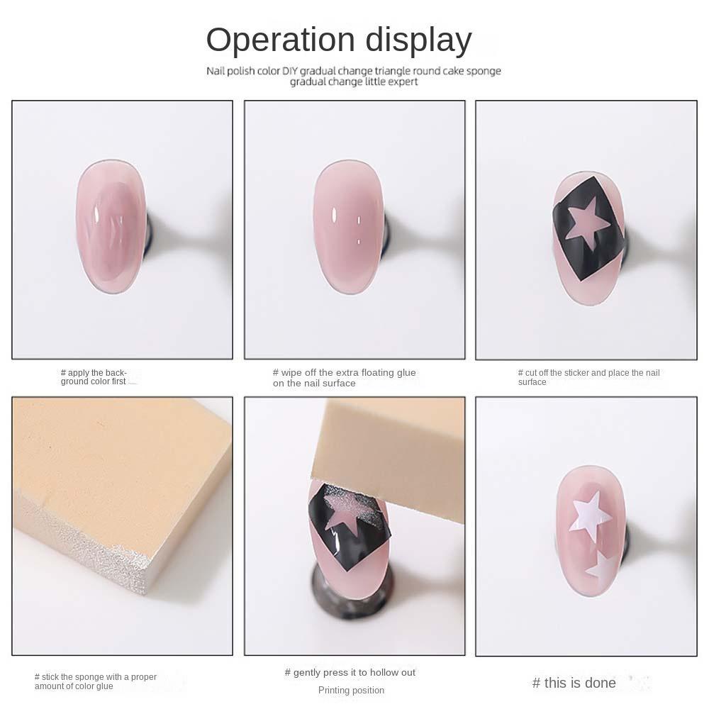 Needway   Spons Kuku Salon Kuku Segitiga Nail Painting Mewarnai Stamping Manicure Tool Gel UV Polish Alat Gradien Nail Stamper