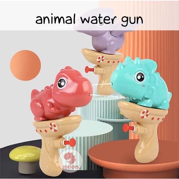 Zoetoys Dino Water Gun | Mainan Mandi Anak Tembakan Tembak Karakter Dinosaurus Outdoor Beach Garden Toy Pistol Air