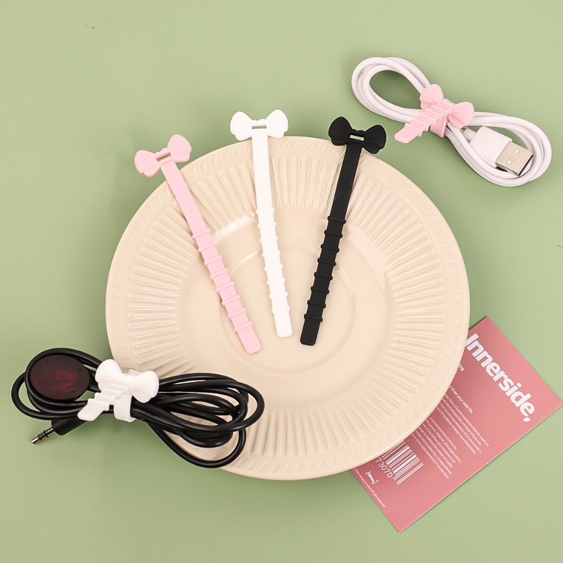 Creative Bowknot Style Cable Protector Wire Winder/Jalur Data USB Charging Cord Penutup Pelindung Earphone Cables Organizer