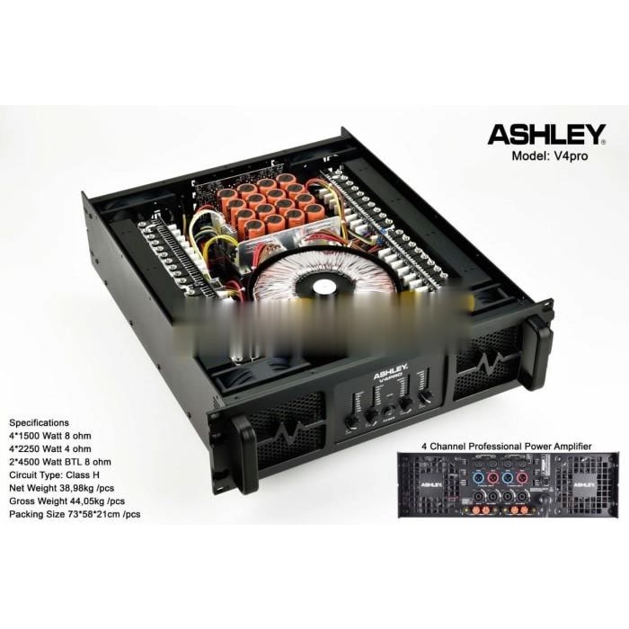 Power Amplifier 4 Channel Ashley V4Pro / V4 Pro Original ASHLEY