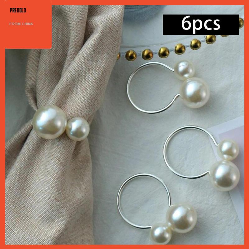 [Predolo] 6buah Cincin Serbet Modern Napkin Buckle Holder Untuk Pesta Liburan Pernikahan