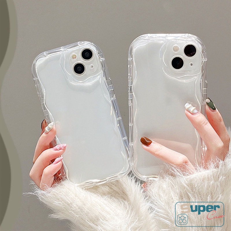 Untuk Samsung A50 A14 A12 A13 A04s A50s A04 A30s A32 A11 A21s A23 A24 A51 A03s A03 A10s A52 A52s A31 A20 A02s A30 A20s Warna Solid 3D Bergelombang Lengkung Tepi Cat Air Sederhana Tpu Soft Case