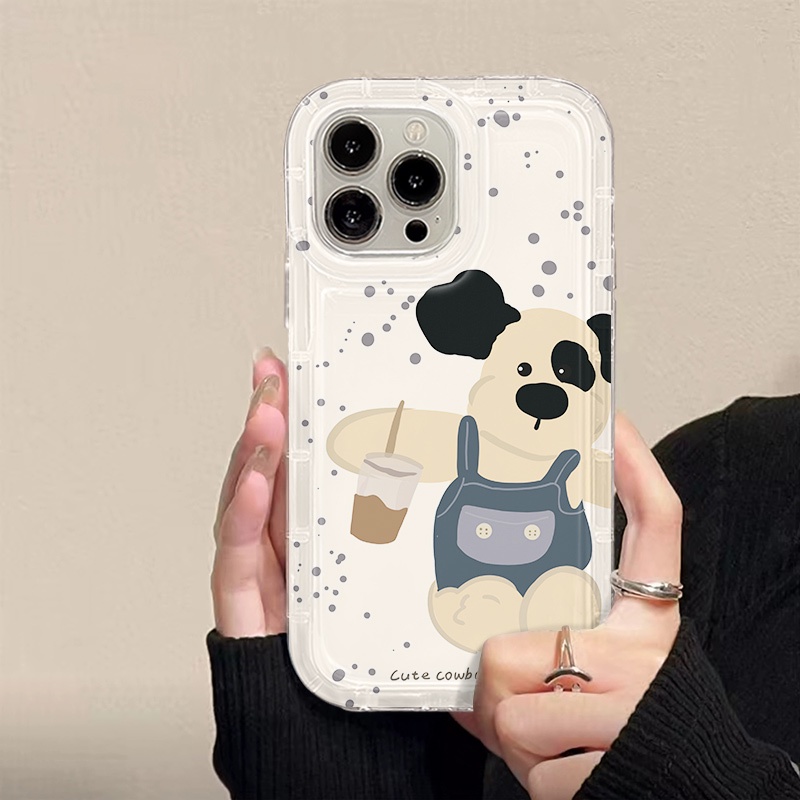 IPHONE Soft Phone Case Kompatibel Untuk Iphone14 13 11 12 Pro XS Max X Xr7 +8 Plus Cute Bear Casing TPU Silikon Shockproof Cover