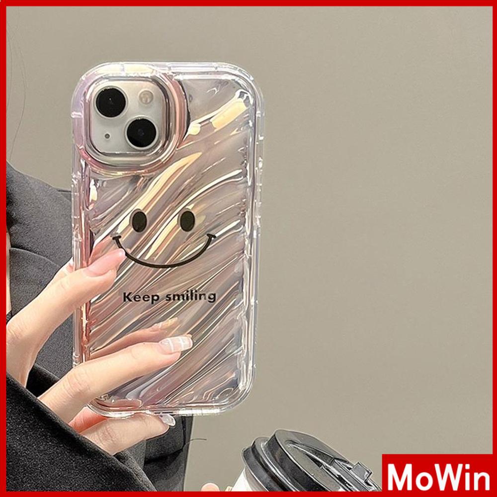 For iPhone 14 Pro Max iPhone Case Laser Reflective Clear Phone Case TPU Soft Cas Airbag Shockproof Gradient Smile English Compatible with iPhone 13 Pro max 12 Pro Max 11 xr xs max