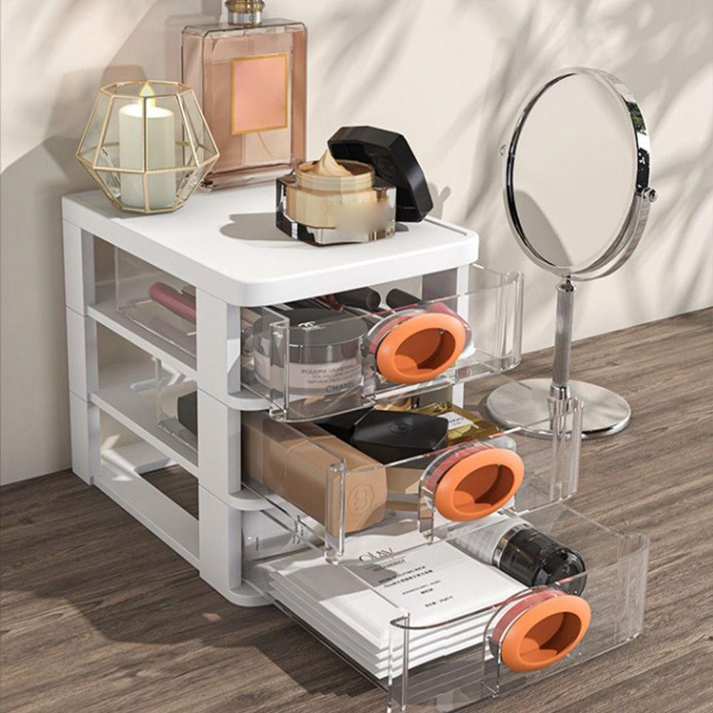 [Elegan] Desktop Storage Drawer Fashion INS Style Comestics Lemari Penyimpanan Perhiasan Rumah Kantor Laci Kotak Penyimpanan