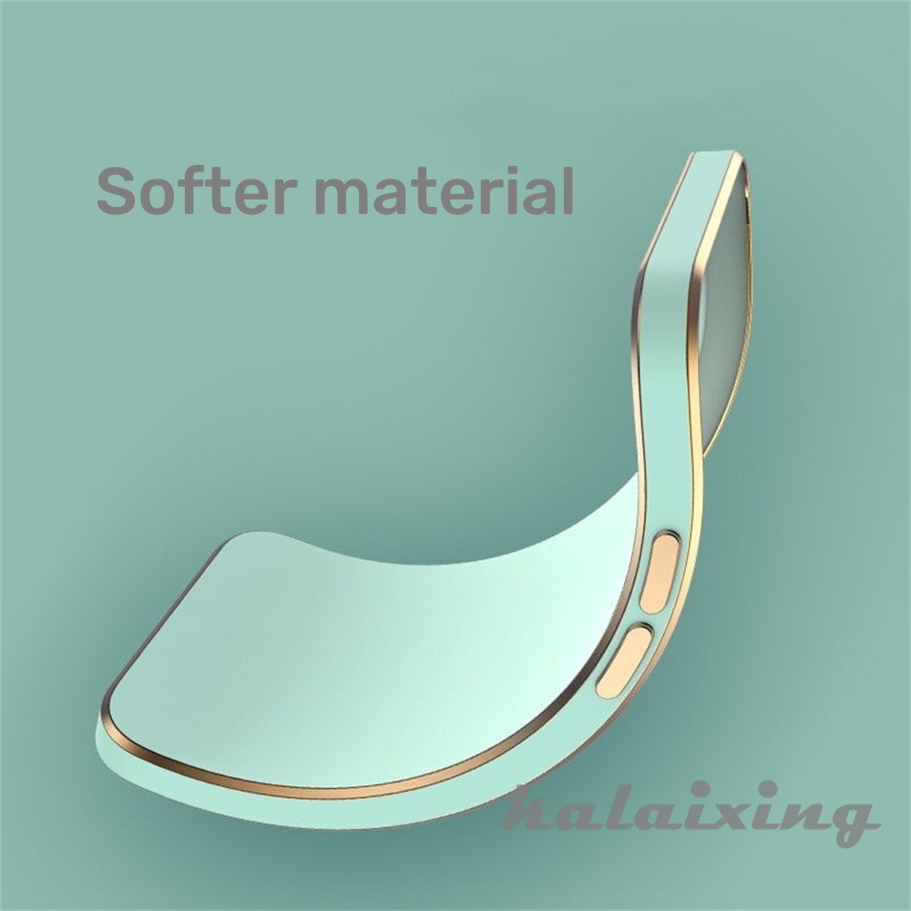 Soft Case Plating Mewah Untuk iPhone 14 Pro Max13 12 11 Pro Max 7plus8plus7 +8+Xs Max XR Square Border Dengan Golden Line