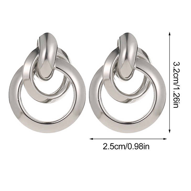 Fashion Elegan Wanita Logam Elegan Lingkaran Hoop Earrings Stud Earrings