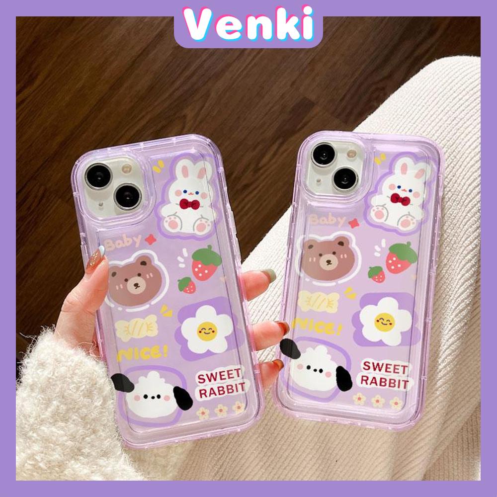 VENKI - For iPhone 11 Case Clear Phone Case TPU Soft Case Airbag Shockproof Protection Camera Cute Bear Bunny Compatible with iPhone 14 13 Pro Max iPhone 12 Pro Max XR XS 7 8Plus