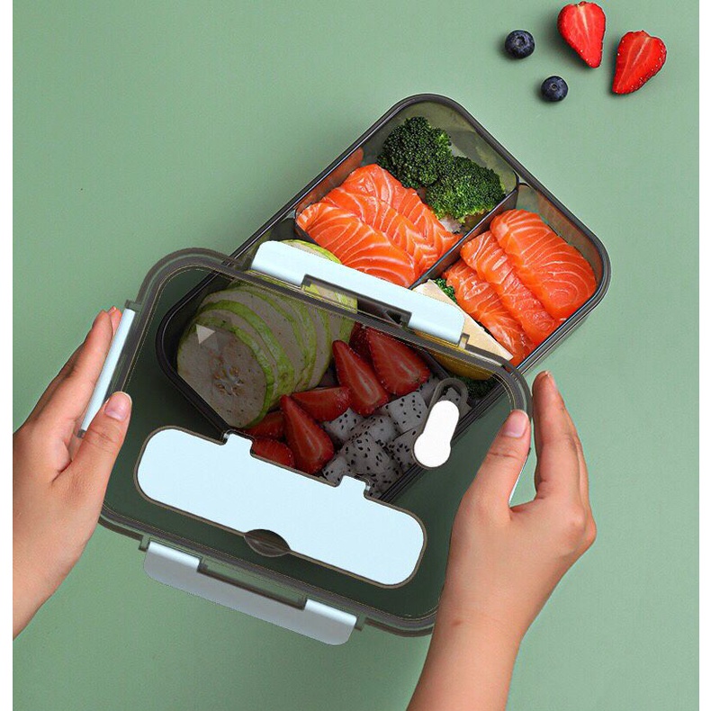 Lunch Box Set Kotak Bekal Makan 3 Grid