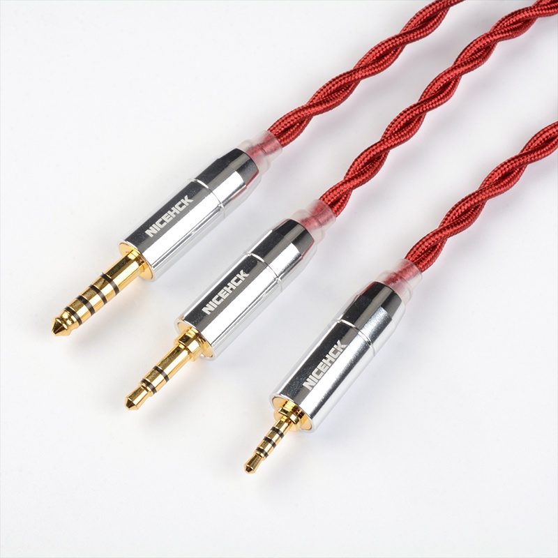 Nicehck RedAg 4N Perak Murni HiFi Earphone Coaxial Cable 3.5/2.5/4.4mm MMCX/QDC/0.78 2Pin Untuk HOLA Zero KATO Aria LAN Cadenza