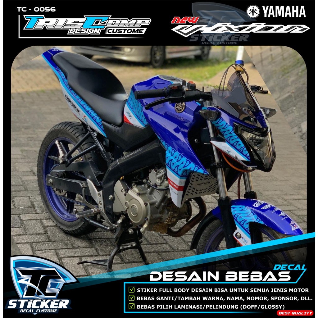 Dekal Stiker Vixion NVL Desain Bebas Request - Decal Sticker Variasi Fullbody New Vixion Lighting De