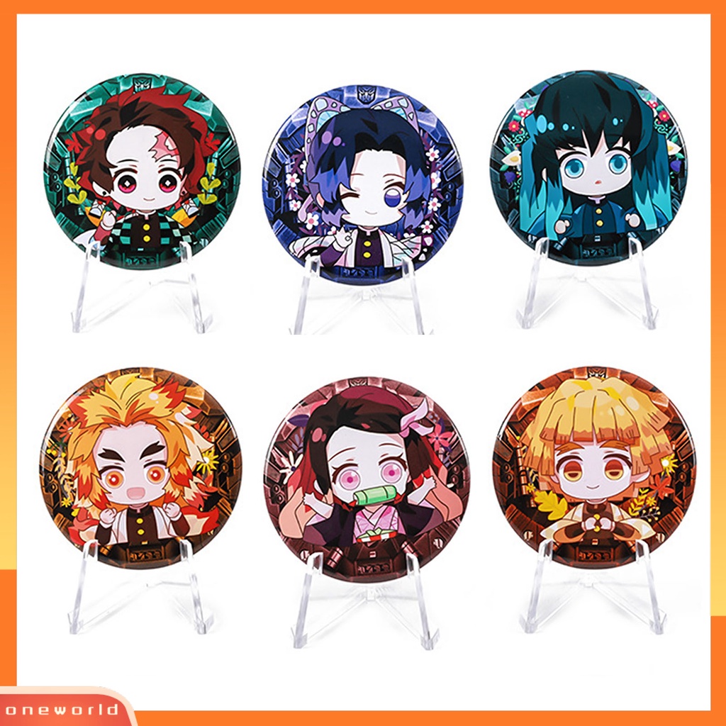 [ONE] Bulat Demon Slayer Tanjiro Figure Desain Kain Lencana Bros Pin Perhiasan Decor