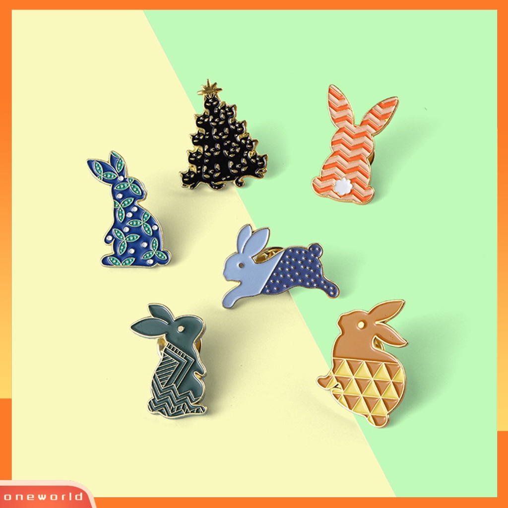 [ONE] Unisex Bros Pin Kartun Kelinci Perhiasan Indah Electroplating Badge Pakaian Dekor