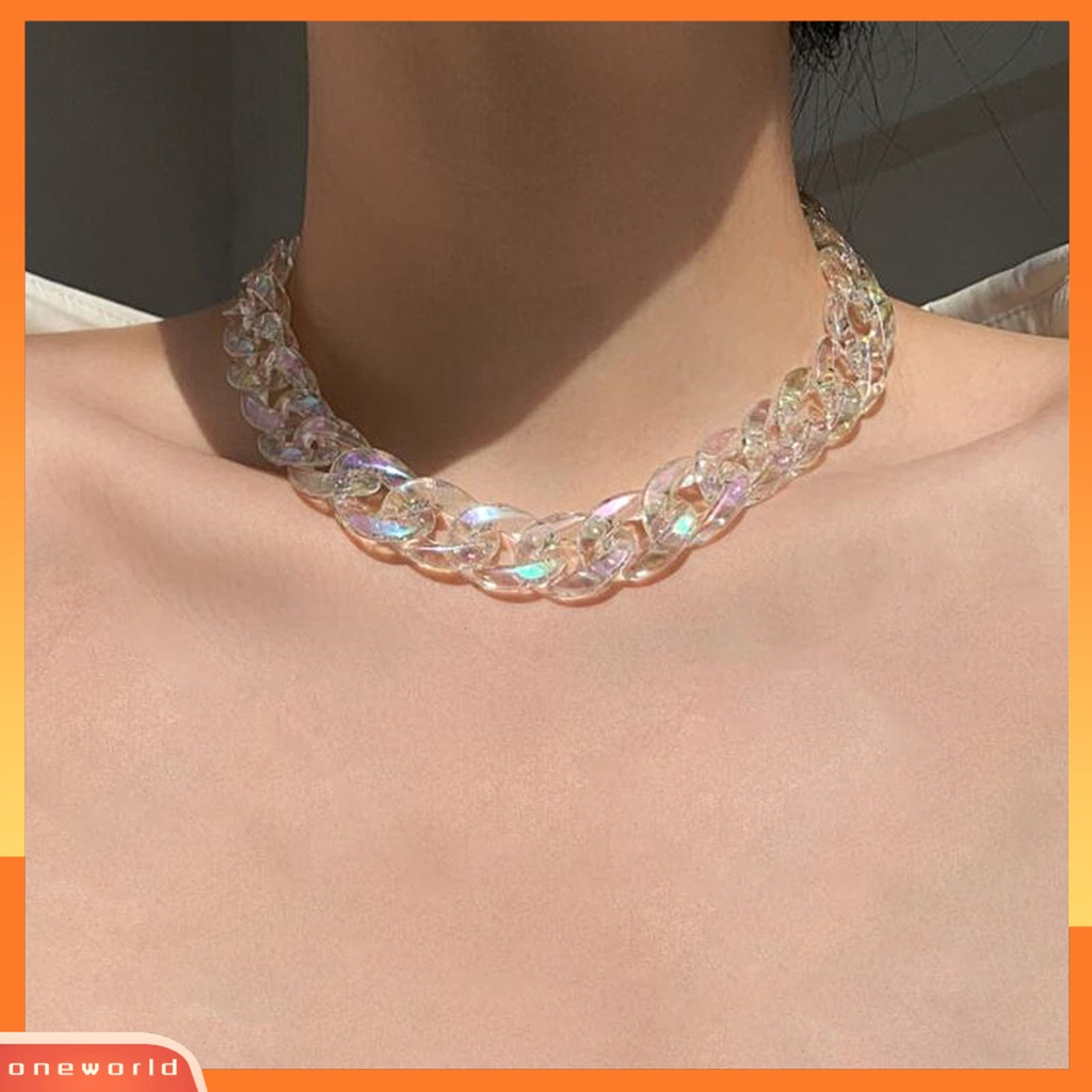 [ONE] Kalung Bening Berlebihan Indah Resin Desain Lingkaran Kalung Wanita Untuk Pesta