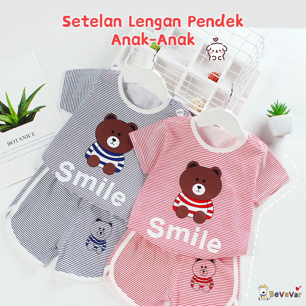 BEVAVAR Setelan Anak Import Motif Karakter Baju Bayi Set /Stelan Baju Anak