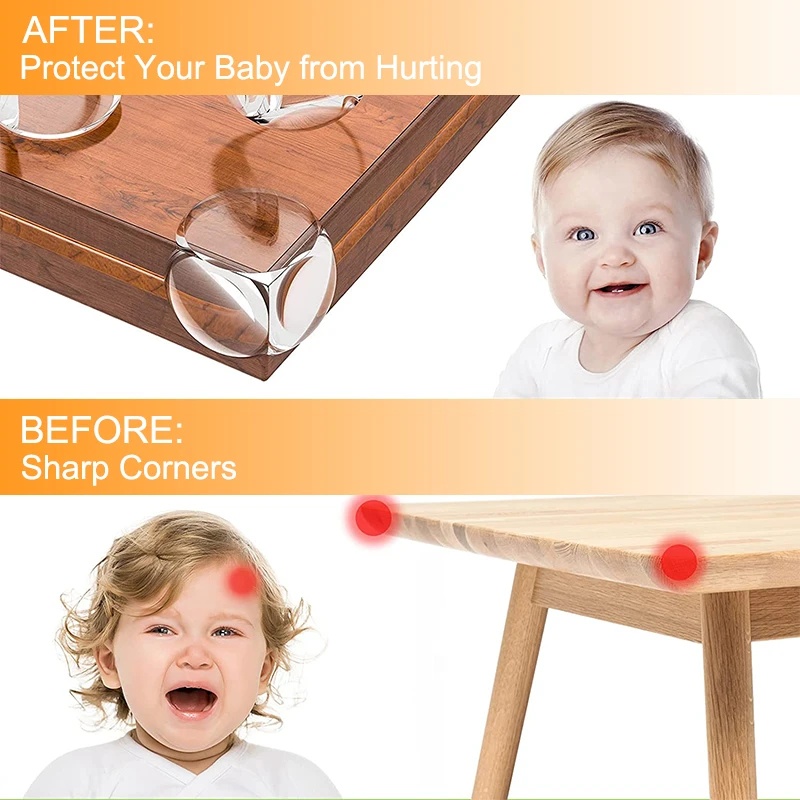 [Fitur ]1/4 Pcs Bear Baby Table Corner Protection Device Anti-Tabrakan Sudut Silikon Pelindung Furniture Lembut Pengaman Sudut Meja Pelindung Bayi Bumper Anti-Tabrakan Strip