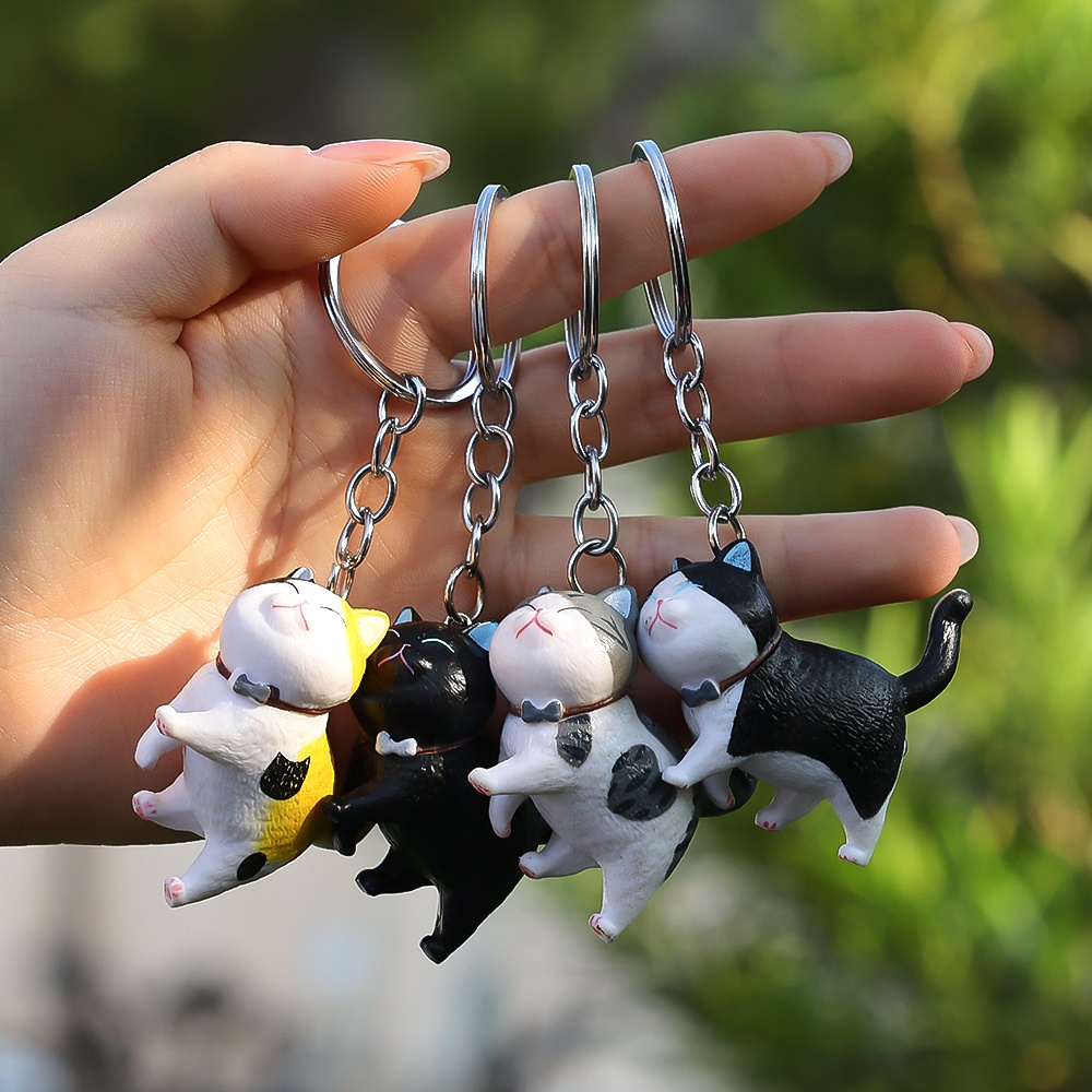 [HOT Sale] Hewan Pria Gantungan Kunci Dekorasi Liontin Cure Keychain Untuk Gantungan Kunci Mobil, Tas Gantungan Kunci Wanita Berbentuk Kucing Kreatif Populer Lucu Kartun Gantungan Kunci Aksesoris