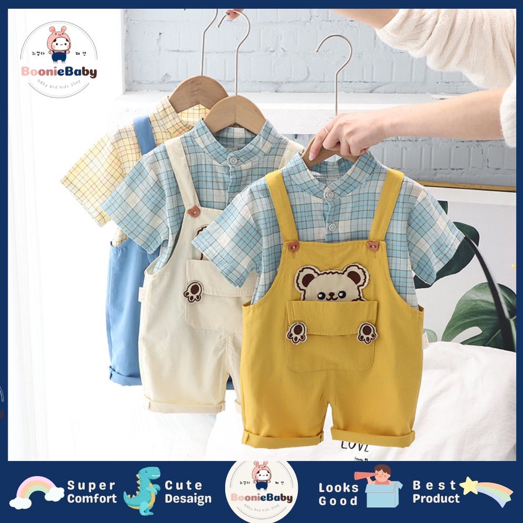 boonie COD setelan baju anak laki laki import jumper anak cowok import motif teddy bear setelan anak laki import baju anak cowok import fashion kekinian SET HIDE BEAR