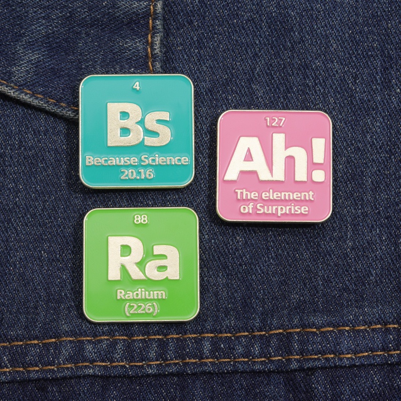 Karena Sains Enamel Pin Bros Elemen Kimia Simbol Logam Bros Kerah Lencana Kreatif Kimia Perhiasan Hadiah Untuk Teman Siswa