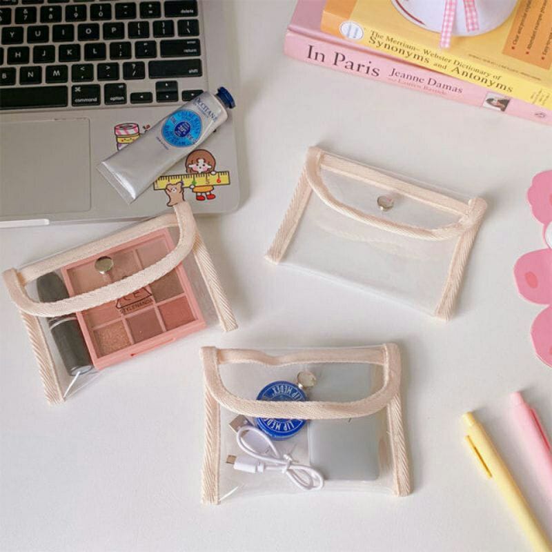 AFM Pouch Kosmetik Transparan 2 Model Berbeda Tas Make Up Transparan bahan Mika Tas Kosmetik Transparan