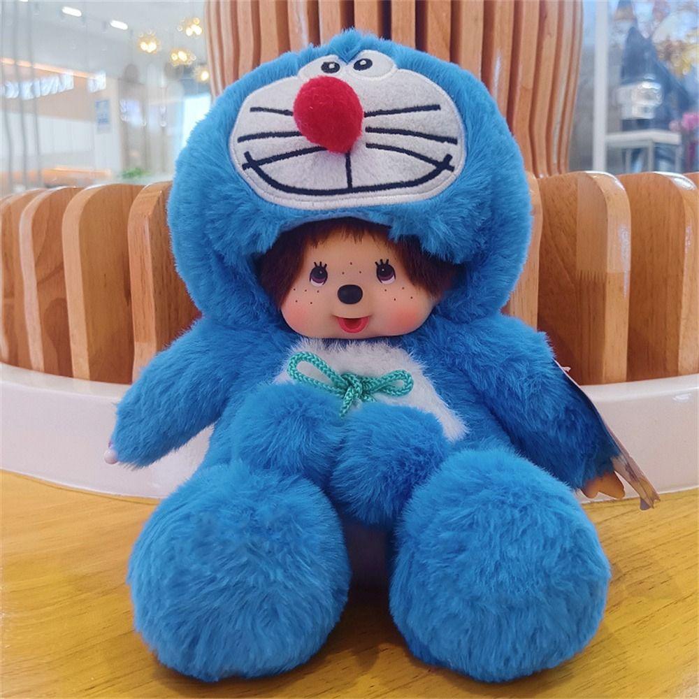 REBUY Rebuy Monchi Plush Toy Kawaii Anak Doraemon Linabell Plushies Linabell Mainan Mewah Pikachu Boneka Boneka Monchi Boneka Mainan