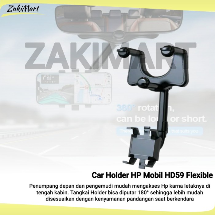 Car Holder HP Mobil  Flexible Holder HP Mobil Penjepit Spion