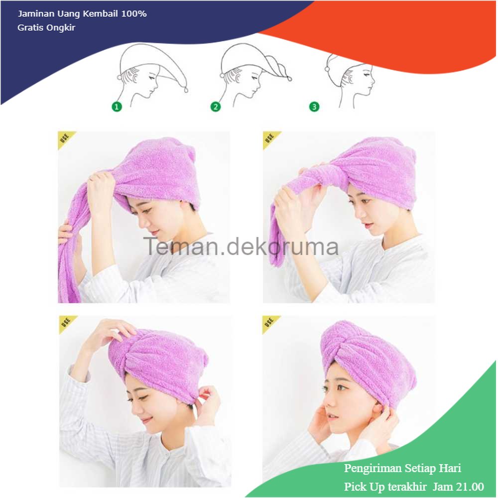 TD - DPR aHome Handuk Pengering Rambut Kepala Hair Wrap Quick Drying Towel - AH50