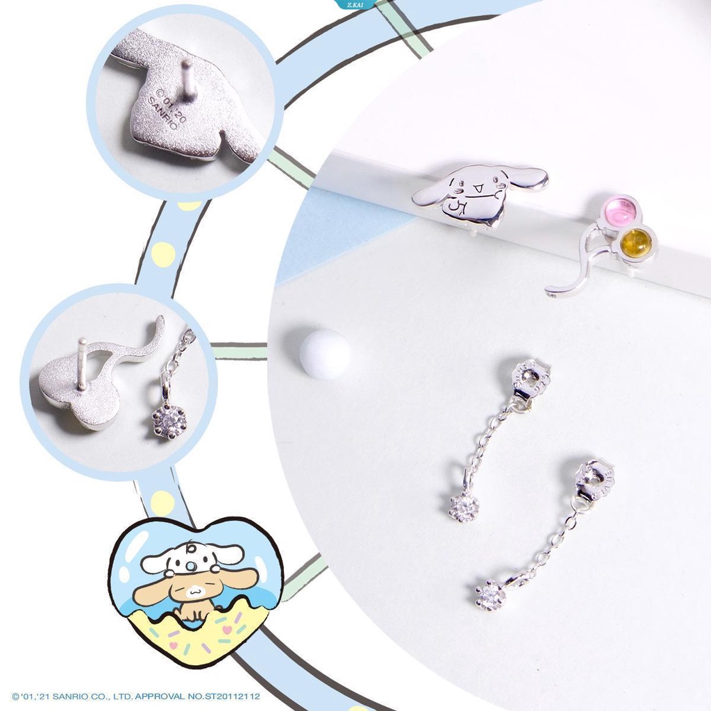 Anting Anime Kartun Cinnamoroll Kawaii Pesta Mewah Sanrio Elegan Fashio [ZK]