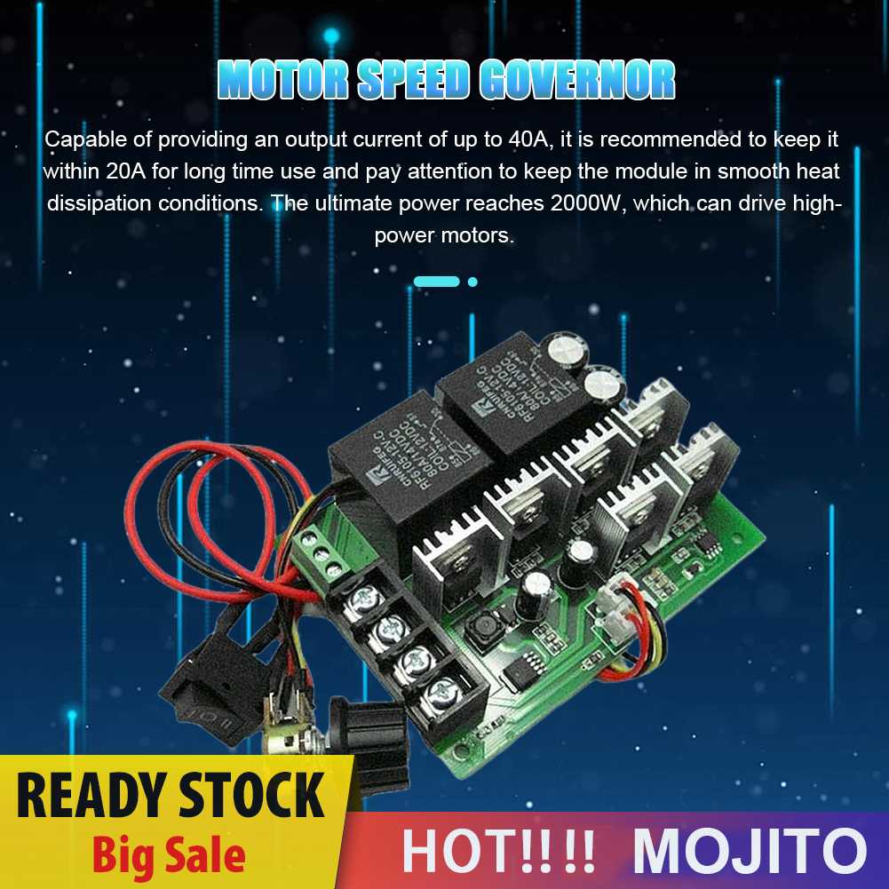 Dc12v 24V 36V Brush Motor Speed Controller 2000W 40A Modul Gubernur Motor