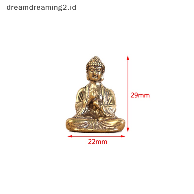 (drea) Patung Ornamen Patung Miniatur Patung Buddha Sakyamuni Tembaga Padat Mini //