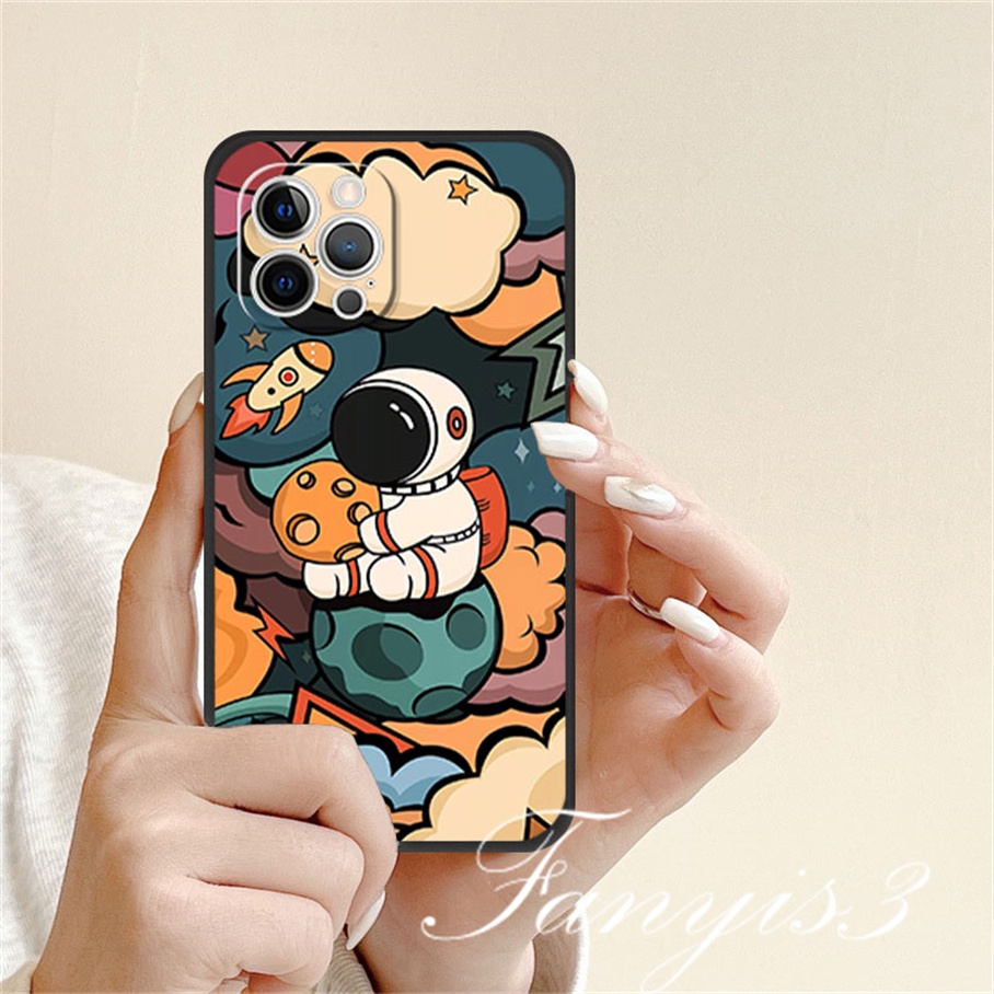 Redmi 12C A1 Plus Note 11 Pro+ 11 11s 10 10s 9 9s 8Pro 10A 10C 10 9C 9A 9T Xiaomi 11Lite 11TPro Poco X3Pro X3NFC Astronot Phone Case Silicon Soft Cover Pelindung