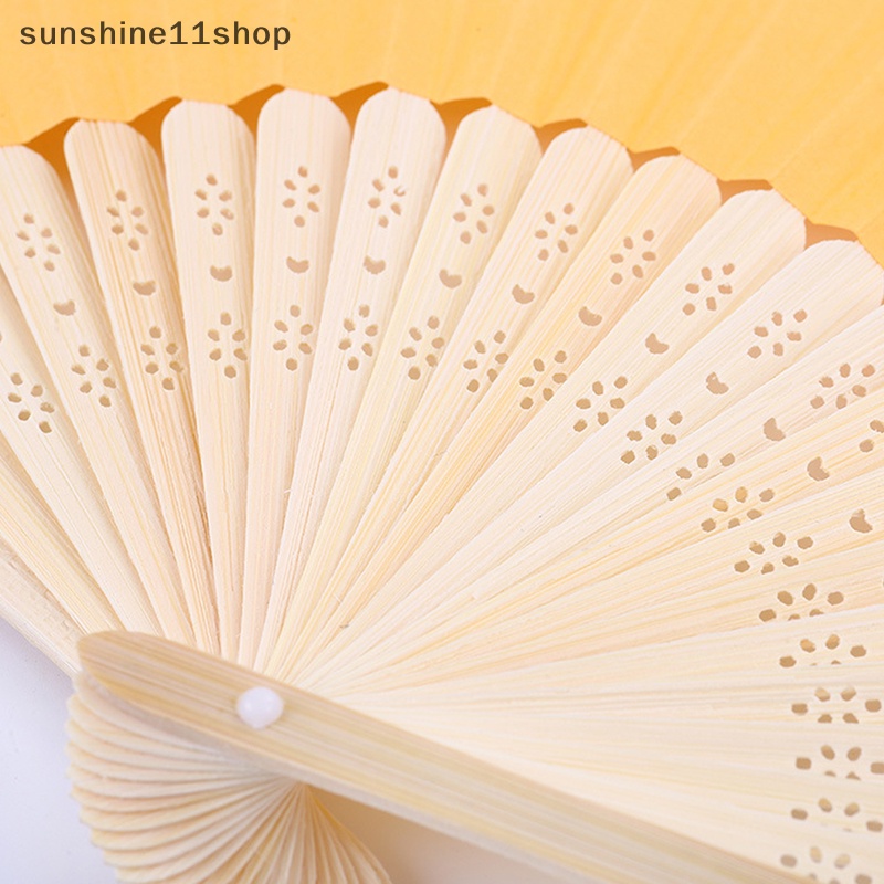 Sho Kipas Genggam Kosong Putih DIY Kertas Bambu Kipas Lipat Untuk Latihan Kaligrafi Paing Fans Untuk Dekorasi Pesta Pernikahan Wed Hadiah N