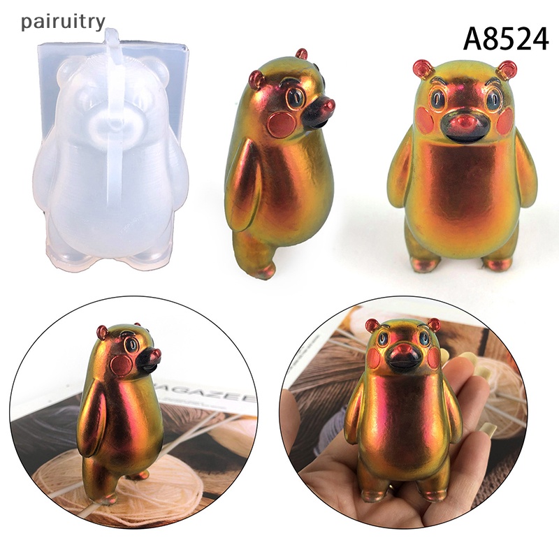 Prt Alat Pembuat Cetakan Clay Moulds Kerajinan Cetakan Standing Bear Shaped Bahan Silikon Untuk Pecinta Pembuatan Tangan PRT