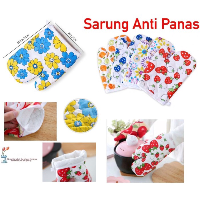 Sarung Tangan Oven Anti Panas / Sarung Tangan Microwave Tahan Panas untuk Cooking / Sarung Tangan Dapur Motif