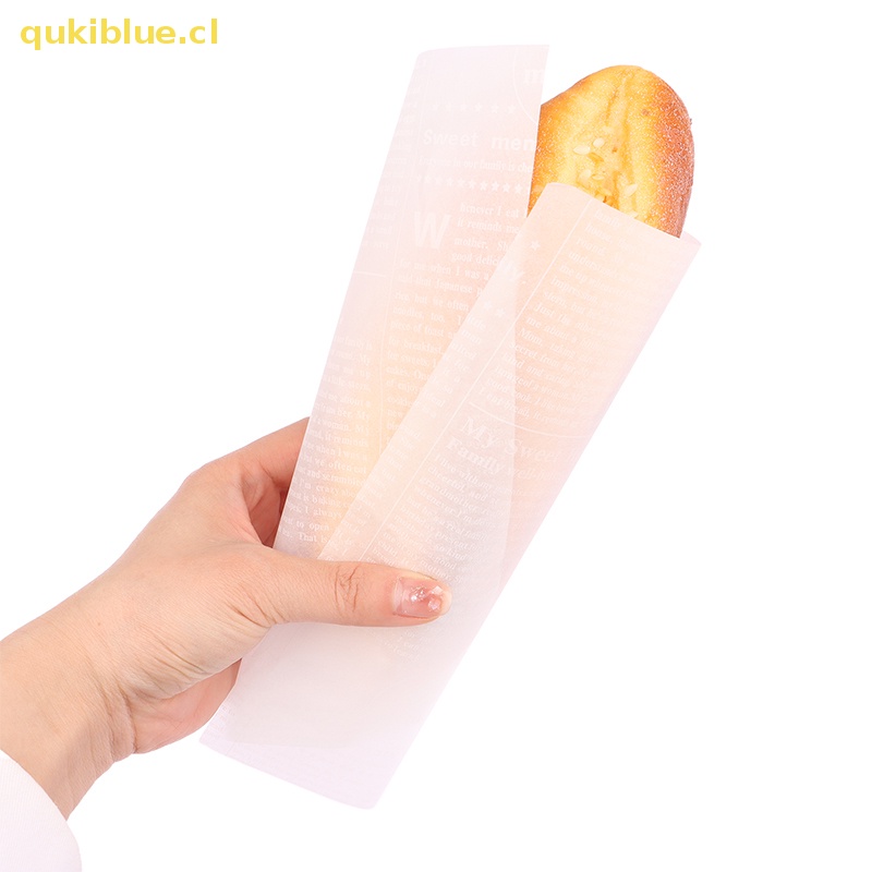 Qukiblue 50Pcs Sandwich Wraps In Greaseproof Paper Kemasan Makanan Baking Wax Paper cl