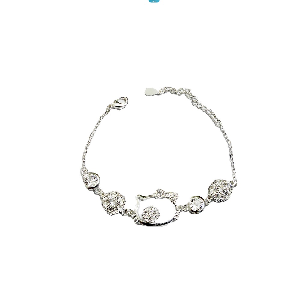 Animasi Kitty Gelang Perempuan Bertatahkan Zirkonium KT Gelang Perhiasan Lucu Sederhana Hadiah Hari Valentine Jepang [ZK]