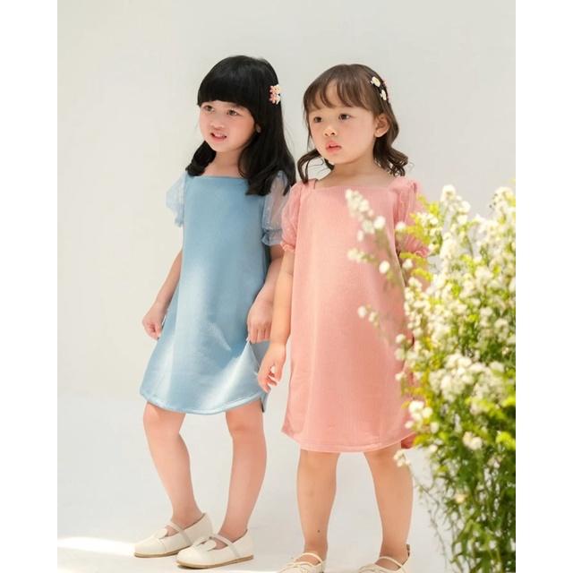 ZASKIYA- DRESS MOANA ANAK PREMPUAN RIB KNIT COMBI TILE USIA 1-5 THN