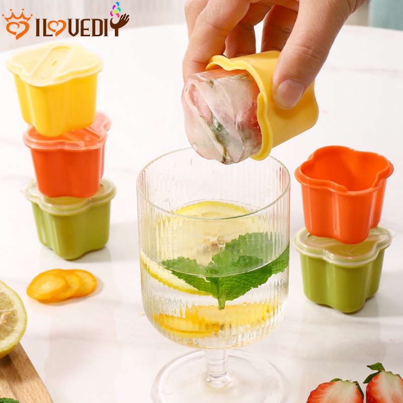 [Fitur] Susu Es Loli Kotak Pembekuan Reusable Cheese Jelly Mold Cup Perfect Wine Ice Making Tray Mudah-Demoulding Icy Cube Mold Untuk Rumah Pub Cafe