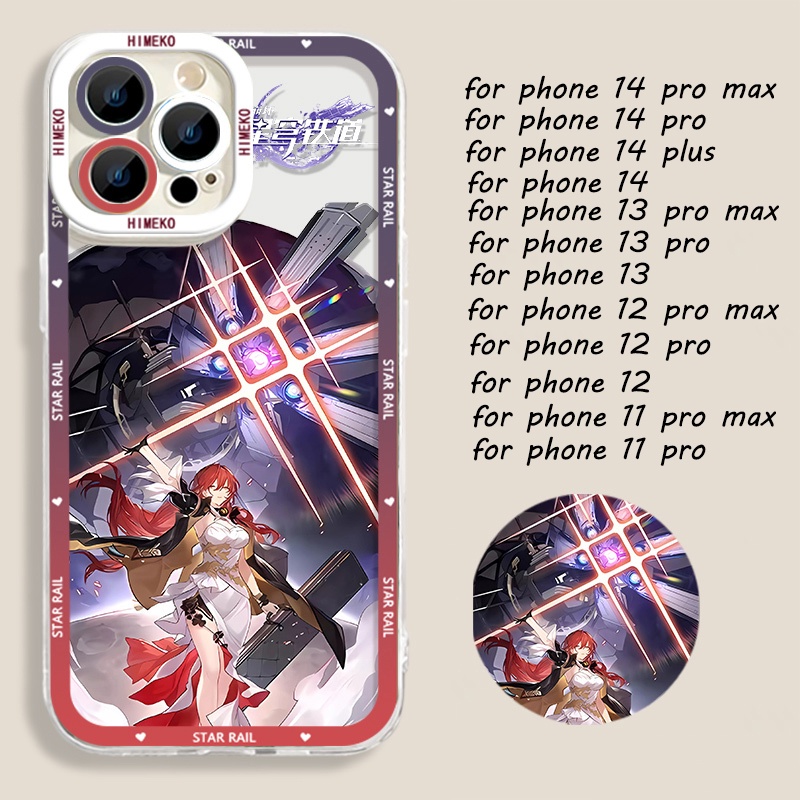 IPHONE Honkai Star Rail Himeko Phone Case Kompatibel Untuk Iphone14 11 13 12 Pro Max XS XR X8 7 6S Plus Casing Mini Soft Himeko Natasha Transparan TPU Silikon Shockproof Cover