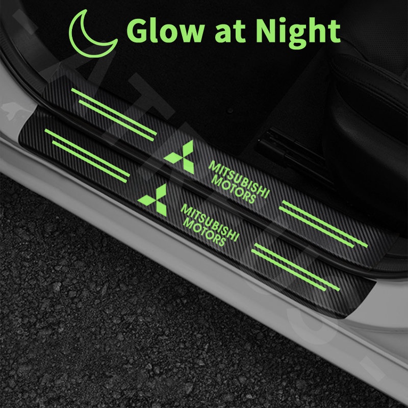 Luminous Stiker Pelindung Pintu Mobil Mitsubishi Anti Gores Threshold Strips Mobil Stiker Untuk Mitsubishi Xpander Cross Pajero Outlander Sport Eclipse Attrage Triton Mirage Lancer