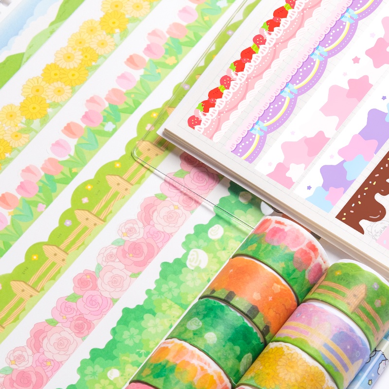 3meter Seri Kisi Awan Fantasi Kotak Washi Tape Gadis Scrapbook Hias Masking Tape