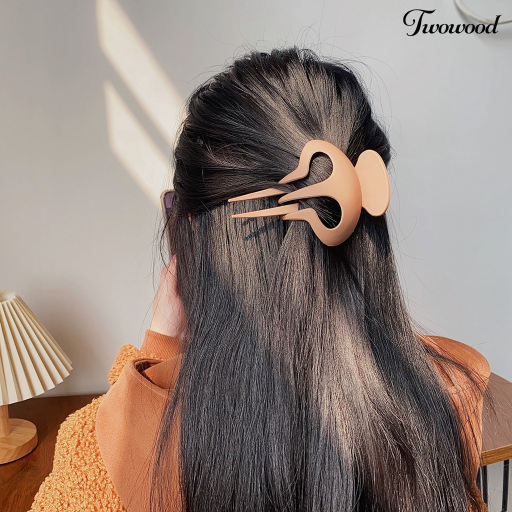 Twowood Penjepit Rambut Warna Solid Gaya Simple Ultralight Tepi Halus Extra Besar Hias Plastik Wanita Hairpin Claw Hairstyle Dekorasi Untuk Wanita