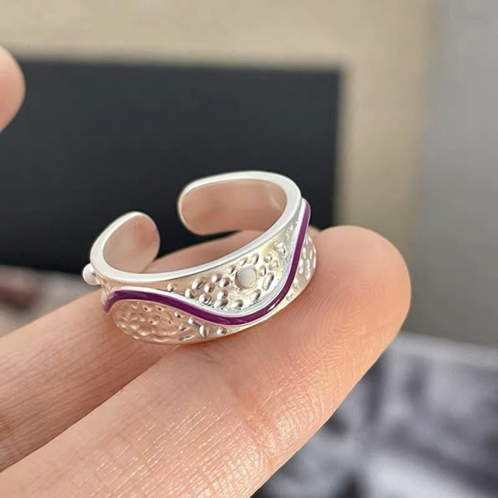 Needway Wanita Bunga Cincin Premium Kepribadian Tetes Minyak Warna-Warni Rasa Senior Glasir Korea Pembukaan Cincin