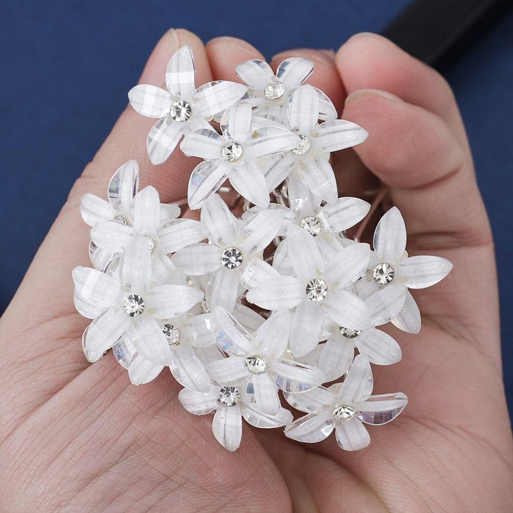 Needway U-shaped Pearl Pin 20Pcs /Set Elegan Vintage Bunga Aksesoris Rambut Wanita Jepit Gaya Rambut Alat Desain Tiara Pengantin Perhiasan Rambut Pengantin