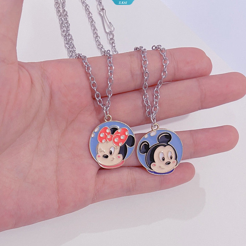 Baru Mickey Kalung Mewah Pesona Pasangan Perhiasan Minnie Warna Emas Perak Ikatan Simpul Liontin Kalung Untuk Pecinta Hadiah Berkualitas [ZK]