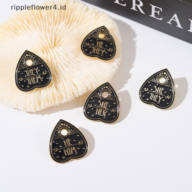 {rippleflower4.id} Pronouns Enamel Pin SHE HER HE HIM THEY Brooch Lapel Badges Hadiah Perhiasan Punk~