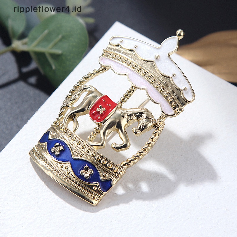 {rippleflower4.id} Bros Korsel Fairy Tales Untuk Wanita Enamel Pin Kuda Aksesoris Fashion~
