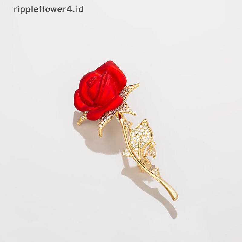 {rippleflower4.id} Bros Bunga Mawar Cantik Kreatif Koleksi Untuk Wanita Lady Pin Bunga Elegan Musim Panas Desain Pesta Valene Hadiah Hari~