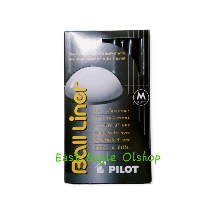 

(1PACK) Pulpen Pilot Balliner 0.8mm Medium BL-5M isi 12Pcs - Hitam 1PACK