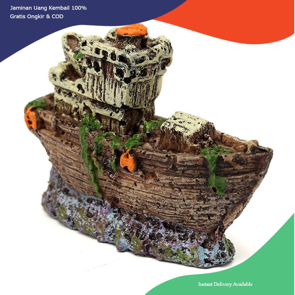 Hiasan Aquarium kapal mini, dekorasi aquarium kapal mini, hiasan aquarium kapal kecil, dekorasi aqua